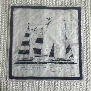 J. Crew Nautical Sailboat Scarf in White and Navy